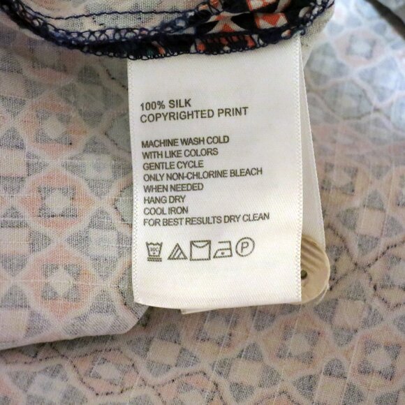 Tommy Bahama Shirt Mens Large Short Sleeve Button Silk Orange Yellow Stars - Picture 7 of 7